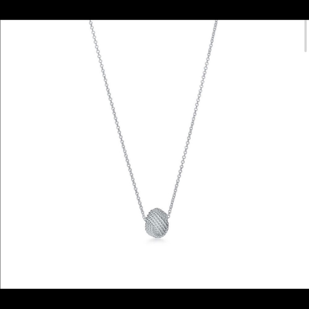 Tiffany & Co Sterling Silver Knot Pendant Necklace